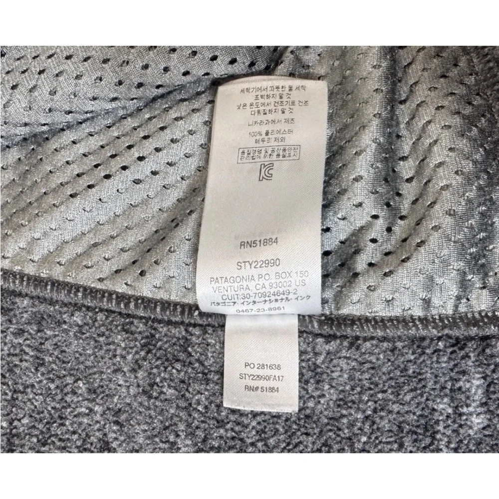 Patagonia Classic Synchilla Fleece Jacket Mens Large Full Zip Grey Gray READ